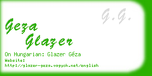 geza glazer business card