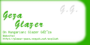 geza glazer business card